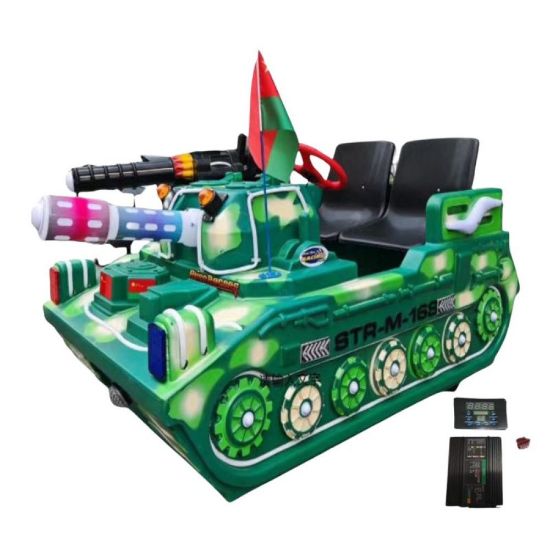 صورة عربة أطفال كهربائية عسكرية دبابة موسيقية